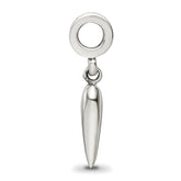 Sterling Silver 925 Dangle Bead with Polished Italian Horn Charm